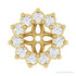 Sapphire Row Natural Diamond 3-Prong Halo Jacket Earrings - 14K Yellow Gold, 3 mm