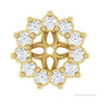 Sapphire Row Natural Diamond 3-Prong Halo Jacket Earrings - 14K Yellow Gold, 3 mm