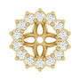 Sapphire Row Natural Diamond 3-Prong Halo Jacket Earrings - 14K Yellow Gold, 4 mm