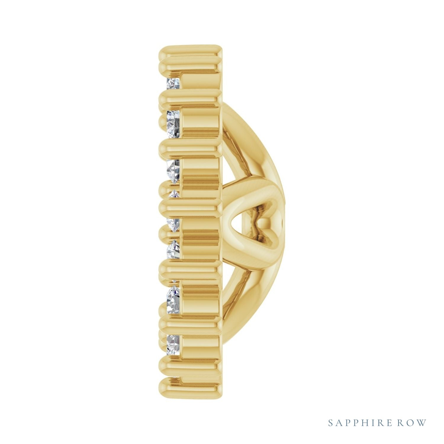 Sapphire Row Natural Diamond 3-Prong Halo Jacket Earrings - 14K Yellow Gold, 5 mm (view 3)