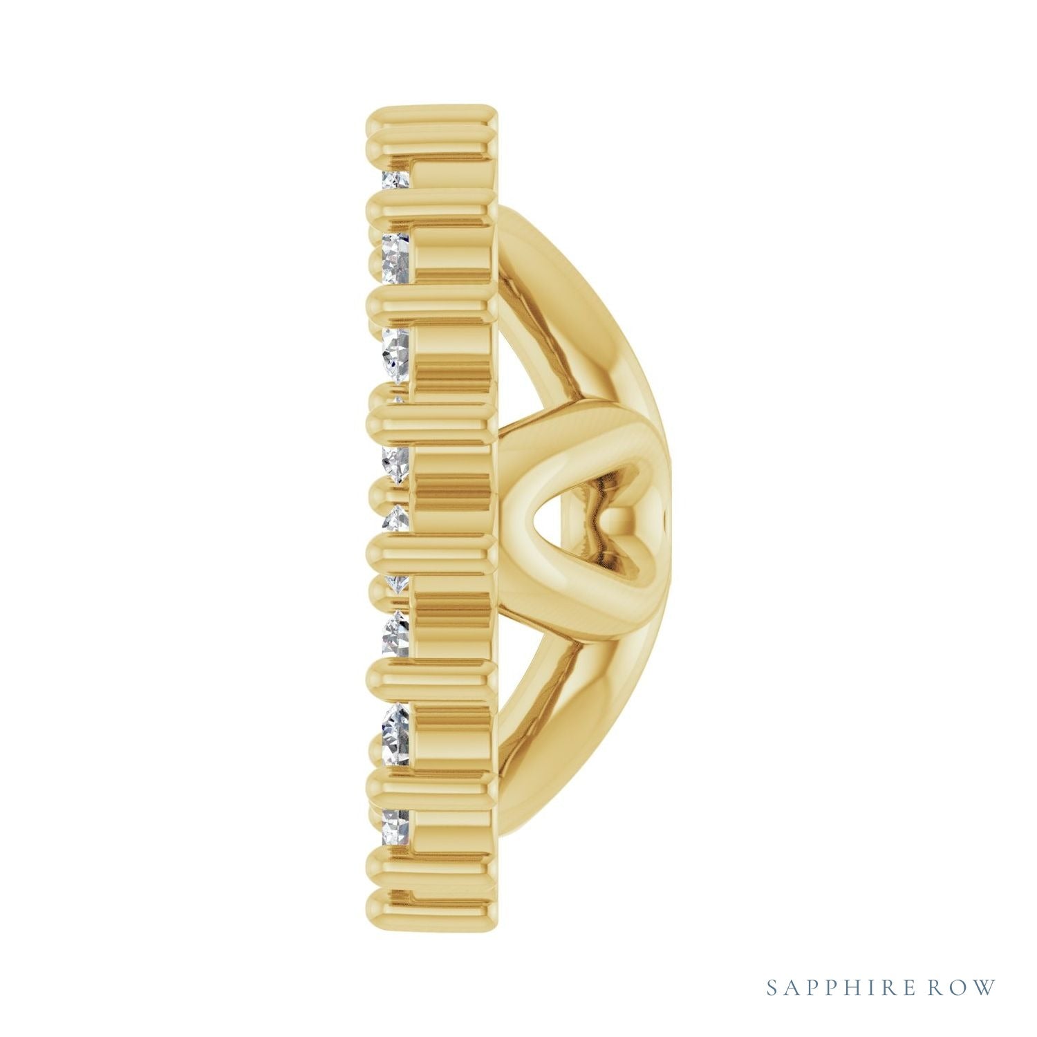 Sapphire Row Natural Diamond 3-Prong Halo Jacket Earrings - 14K Yellow Gold, 6 mm (view 3)