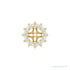 Sapphire Row Natural Diamond 3-Prong Halo Jacket Earrings - 14K Yellow Gold, 3.5 mm