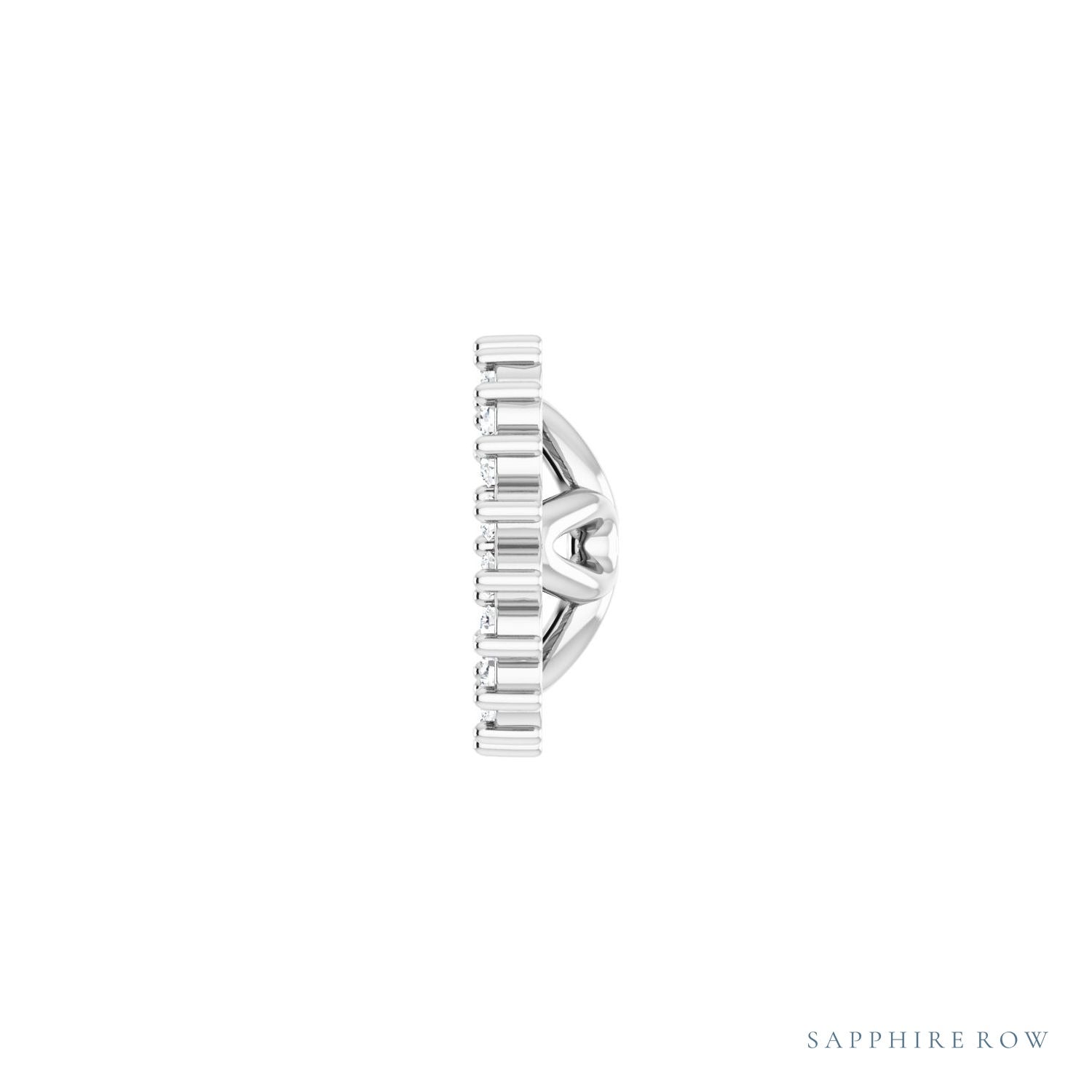 Sapphire Row Natural Diamond 3-Prong Halo Jacket Earrings - Platinum, 5.5 mm (view 3)