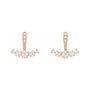 Sapphire Row Lab-Grown Diamond Hanging Bar Jacket Earrings - 14K Rose Gold (view 2)