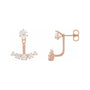 Sapphire Row Lab-Grown Diamond Hanging Bar Jacket Earrings - 14K Rose Gold (view 3)
