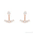 Sapphire Row Lab-Grown Diamond Hanging Bar Jacket Earrings - 14K Rose Gold (view 4)