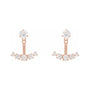 Sapphire Row Lab-Grown Diamond Hanging Bar Jacket Earrings - 14K Rose Gold (view 4)