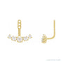 Sapphire Row Lab-Grown Diamond Hanging Bar Jacket Earrings - 14K Yellow Gold