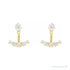 Sapphire Row Lab-Grown Diamond Hanging Bar Jacket Earrings - 14K Yellow Gold (view 4)