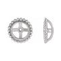 Sapphire Row Gold Beaded Halo Jacket Earrings - Platinum