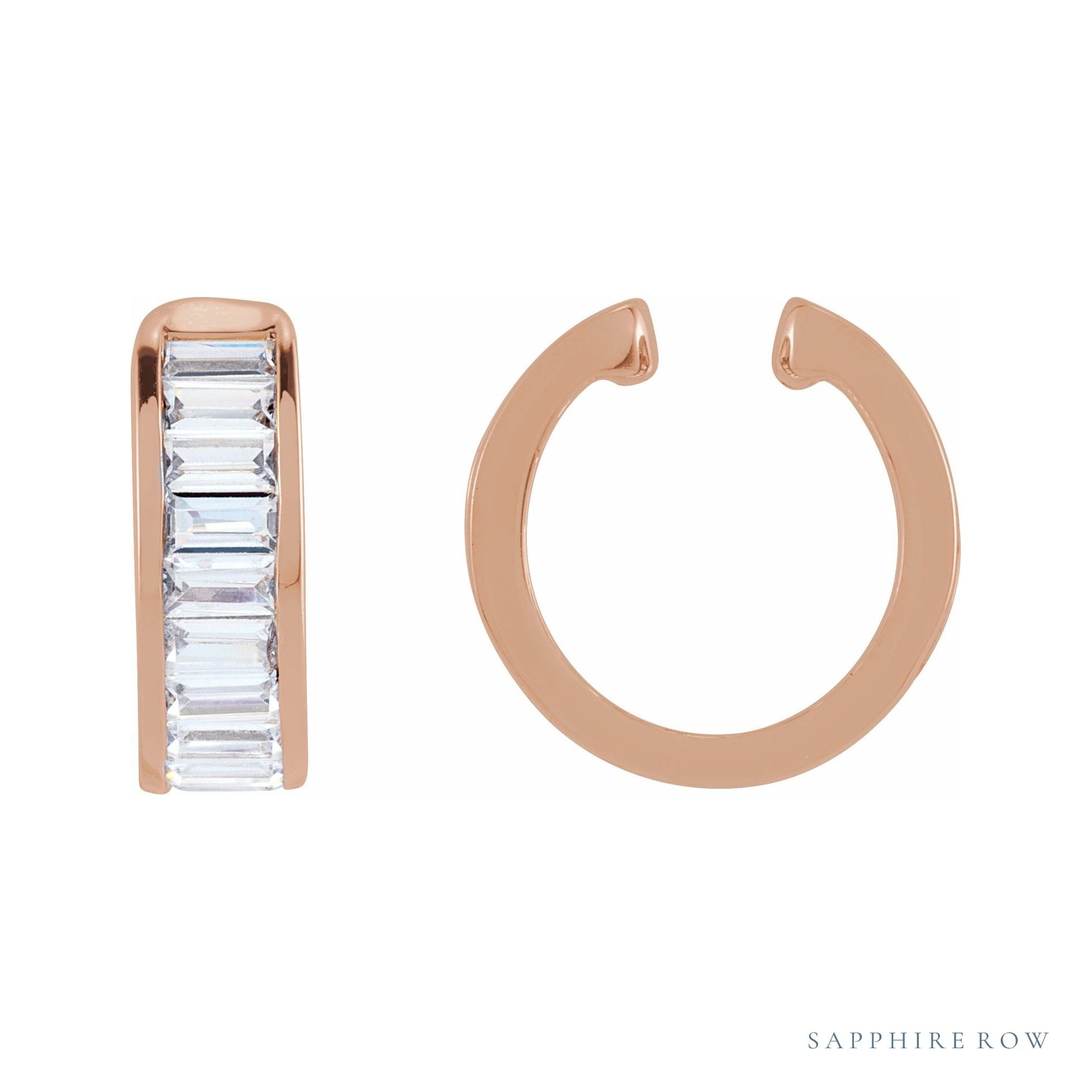 Sapphire Row Lab-Grown Diamond Channel-Set Ear Cuff - 14K Rose Gold