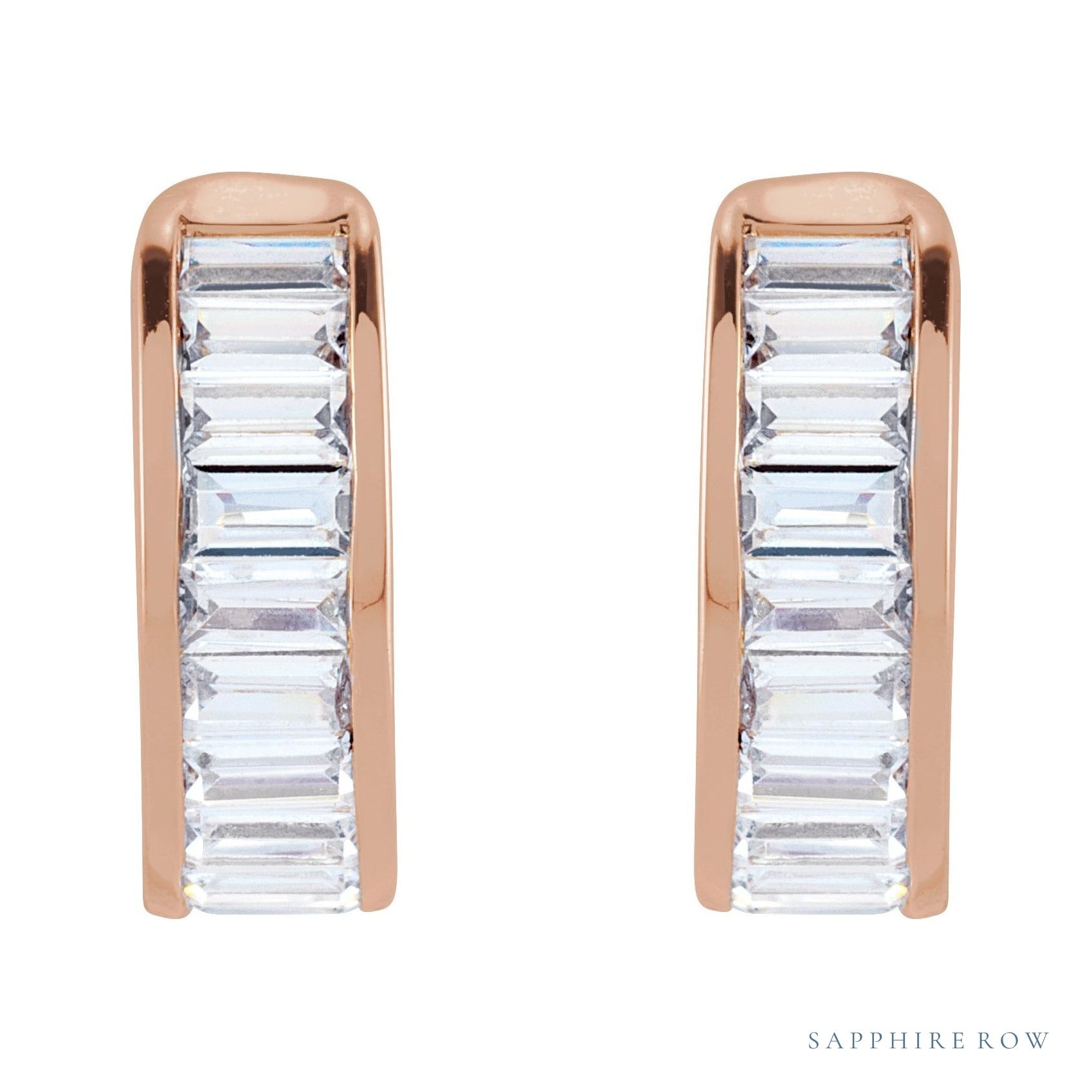 Sapphire Row Lab-Grown Diamond Channel-Set Ear Cuff - 14K Rose Gold (view 2)