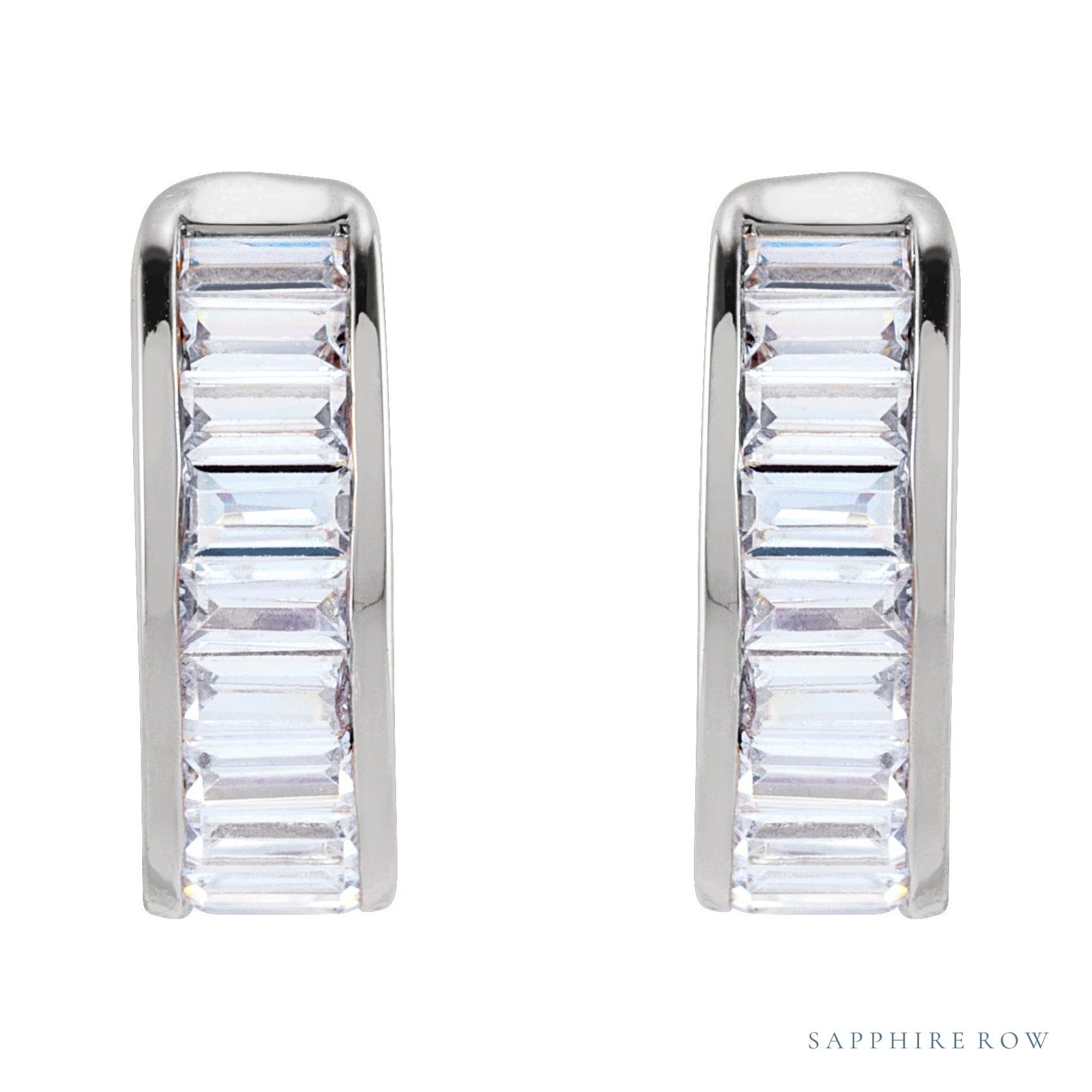 Sapphire Row Lab-Grown Diamond Channel-Set Ear Cuff - 14K White Gold (view 2)