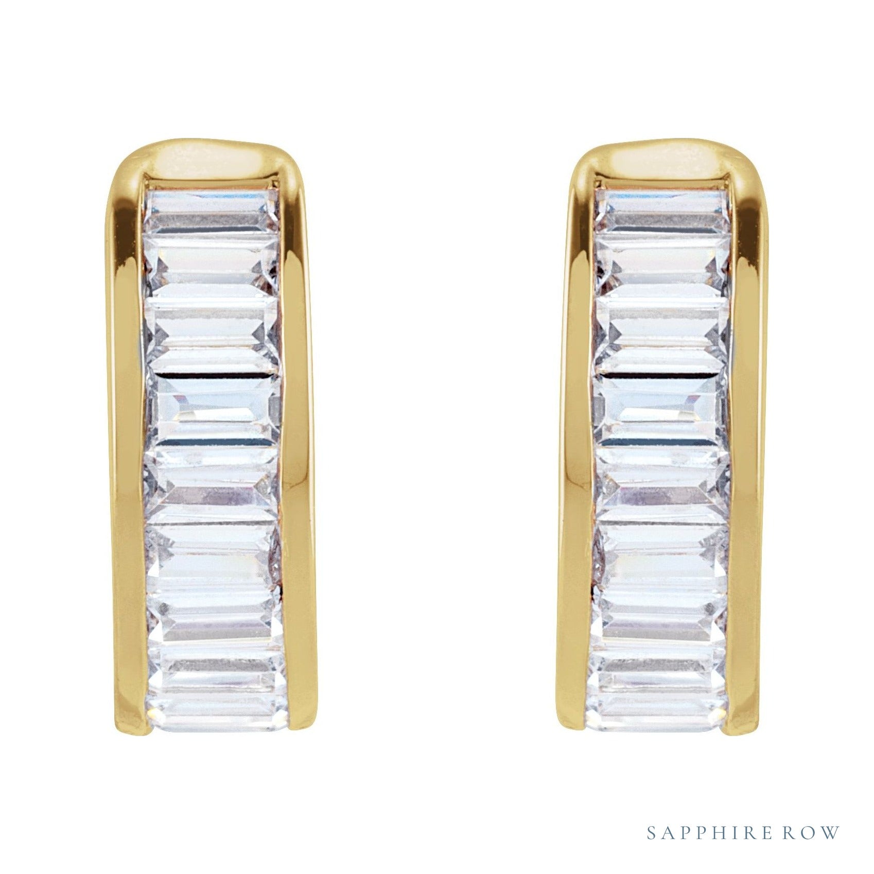 Sapphire Row Lab-Grown Diamond Channel-Set Ear Cuff - 14K Yellow Gold (view 2)