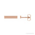 Sapphire Row Engravable Bar Earrings - 14K Rose Gold