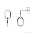 Sapphire Row Gold Interlocking Oval Earrings - Platinum