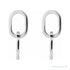 Sapphire Row Gold Interlocking Oval Earrings - Platinum (view 2)