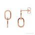 Sapphire Row Gold Interlocking Oval Earrings - 14K Rose Gold
