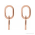 Sapphire Row Gold Interlocking Oval Earrings - 14K Rose Gold (view 2)
