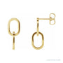 Sapphire Row Gold Interlocking Oval Earrings - 14K Yellow Gold