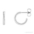 Sapphire Row Gold Twisted Rope Hoop Earrings - 14K White Gold, 12 mm