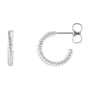 Sapphire Row Gold Twisted Rope Hoop Earrings - 14K White Gold, 12 mm