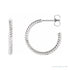 Sapphire Row Gold Twisted Rope Hoop Earrings - 14K White Gold, 17 mm
