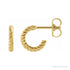 Sapphire Row Gold Twisted Rope Hoop Earrings - 14K Yellow Gold, 9 mm