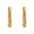 Sapphire Row Gold Twisted Rope Hoop Earrings - 14K Yellow Gold, 9 mm (view 2)