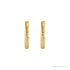 Sapphire Row Gold Twisted Rope Hoop Earrings - 14K Yellow Gold, 12 mm (view 2)