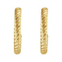 Sapphire Row Gold Twisted Rope Hoop Earrings - 14K Yellow Gold, 12 mm (view 2)