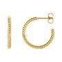 Sapphire Row Gold Twisted Rope Hoop Earrings - 14K Yellow Gold, 17 mm