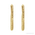Sapphire Row Gold Twisted Rope Hoop Earrings - 14K Yellow Gold, 17 mm (view 2)