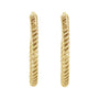 Sapphire Row Gold Twisted Rope Hoop Earrings - 14K Yellow Gold, 17 mm (view 2)