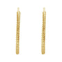 Sapphire Row Gold Twisted Rope Hoop Earrings - 14K Yellow Gold, 21 mm (view 2)
