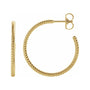 Sapphire Row Gold Twisted Rope Hoop Earrings - 14K Yellow Gold, 25 mm