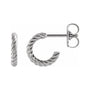 Sapphire Row Gold Twisted Rope Hoop Earrings - Platinum, 9 mm