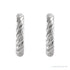 Sapphire Row Gold Twisted Rope Hoop Earrings - Platinum, 9 mm (view 2)
