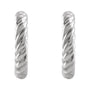Sapphire Row Gold Twisted Rope Hoop Earrings - Platinum, 9 mm (view 2)