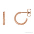 Sapphire Row Gold Twisted Rope Hoop Earrings - 14K Rose Gold, 12 mm