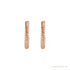 Sapphire Row Gold Twisted Rope Hoop Earrings - 14K Rose Gold, 12 mm (view 2)
