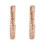 Sapphire Row Gold Twisted Rope Hoop Earrings - 14K Rose Gold, 12 mm (view 2)