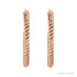 Sapphire Row Gold Twisted Rope Hoop Earrings - 14K Rose Gold, 17 mm (view 2)