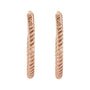 Sapphire Row Gold Twisted Rope Hoop Earrings - 14K Rose Gold, 17 mm (view 2)