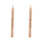 Sapphire Row Gold Twisted Rope Hoop Earrings - 14K Rose Gold, 21 mm (view 2)