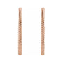 Sapphire Row Gold Twisted Rope Hoop Earrings - 14K Rose Gold, 25 mm (view 2)
