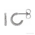Sapphire Row Gold Twisted Rope Hoop Earrings - 14K White Gold, 9 mm
