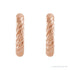 Sapphire Row Gold Twisted Rope Hoop Earrings - 14K Rose Gold, 9 mm (view 2)