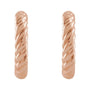 Sapphire Row Gold Twisted Rope Hoop Earrings - 14K Rose Gold, 9 mm (view 2)