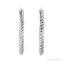 Sapphire Row Gold Twisted Rope Hoop Earrings - Platinum, 17 mm (view 2)